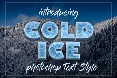 PSD模板-10个冻结Photoshop图层样式10 Frozen Photoshop Layer Style