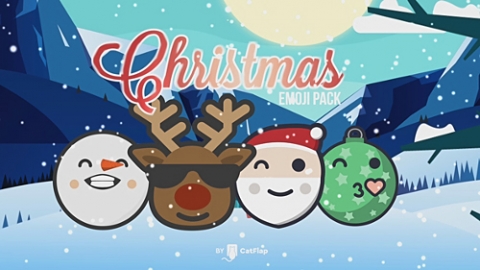 AE模板-120动画表情-圣诞包-120 Animated Emojis - Christmas Pack