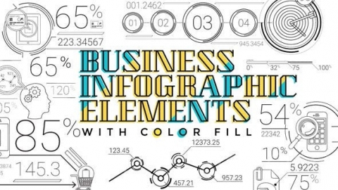 AE模板-30行信息图形元素-30 Line Infographic Elements