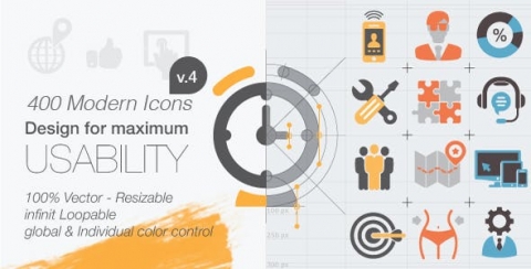 AE模板-400个动画图标-400 Animated Icons