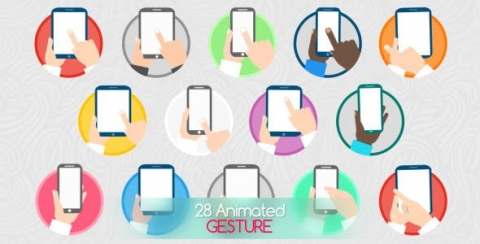 AE模板-动画手势图标-Animated Gesture Icons