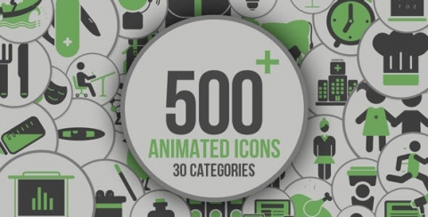 AE模板-动画图标500+-Animated Icons 500+