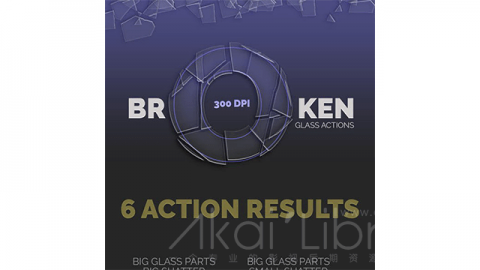 PS动作-模拟碎玻璃Broken Glass - Photoshop Actions