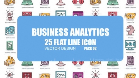 AE模板-商业分析-平面动画图标-Business Analytics - Flat Animation Icons
