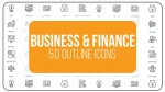 AE模板-商业和金融-50个细线图标-Business And Finance - 50 Thin Line Icons