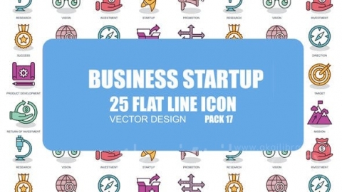 AE模板-创业-平面动画图标-Business Startup - Flat Animation Icons
