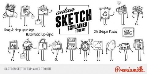 AE模板-卡通素描讲解工具包-Cartoon Sketch Explainer Toolkit