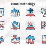 AE模板-云技术-细线图标-Cloud Technology – Thin Line Icons