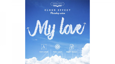 PS动作-云文本Cloud Text - Photoshop Action