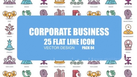 AE模板-企业业务-平面动画图标-Corporate Business - Flat Animation Icons