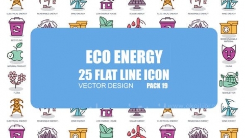 AE模板-生态能源-平面动画图标-Eco Energy - Flat Animation Icons