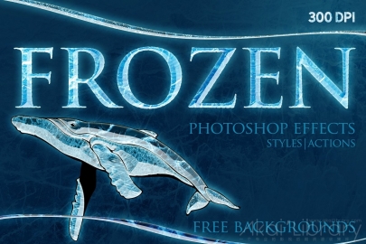 PS动作-冰冻的效果FROZEN Photoshop Effects+Action