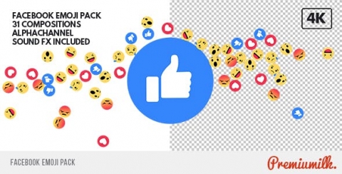 AE模板-Facebook表情包-Facebook Emoji Pack