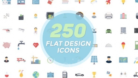 AE模板-平面图标-Flat Icons