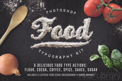 PS动作-食品印刷Food Typography PSD Actions