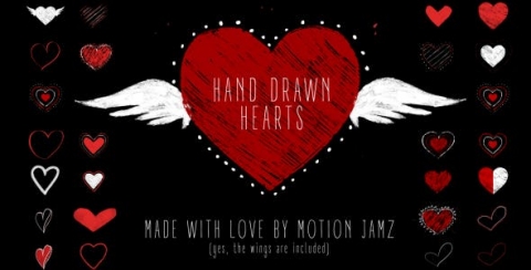 AE模板-手绘心-Hand Drawn Hearts