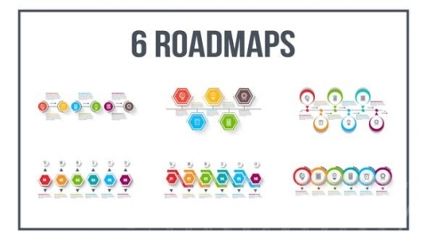 AE模板-图形路线图-Infographics Roadmaps №4