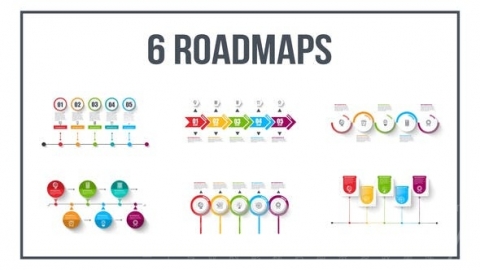 AE模板-图形路线图-Infographics Roadmaps №5