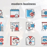 AE模板-现代商业-细线图标-MODERN BUSINESS – Thin Line Icons