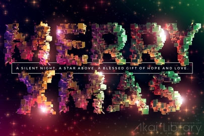 PSD模板-圣诞快乐-神奇的3D类型Holographic Photoshop Layer Styles