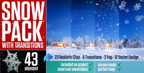 视频素材-带有过渡的雪花包-snow_transitions