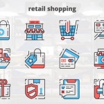 AE模板-零售购物-细线图标-Retail Shoping – Thin Line Icons
