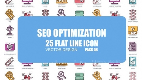 AE模板-搜索引擎优化-平面动画图标-SEO Optimization - Flat Animation Icons