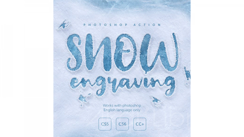 PS动作-模拟雪Snow Engraving Photoshop Action