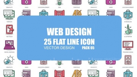 AE模板-网页设计-平面动画图标-Web Design - Flat Animation Icons