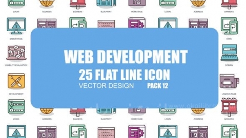 AE模板-Web开发-平面动画图标-Web Development - Flat Animation Icons