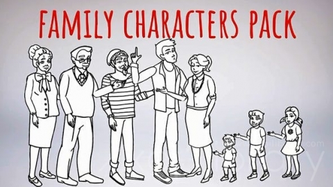 AE模板-白板字符系列白板-Whiteboard-Characters-Family-Whiteboard