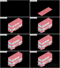 AE模板 公共汽车等距图标 Lopo   Isometric Explainer Kit Icons 00020 Bus 01