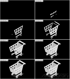 AE模板 购物车等距图标 Lopo   Isometric Explainer Kit Icons 00032 Cart