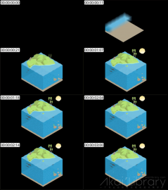 AE模板 岛 Lopo   Isometric Explainer Kit Icons Buildings 00040 Island 02