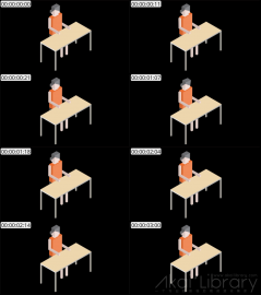 AE模板 职场女性白领等距角色 Lopo   Isometric Explainer Kit Character 57