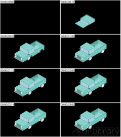 AE模板 皮卡汽车等距图标 Lopo   Isometric Explainer Kit Icons 00075 Pick up
