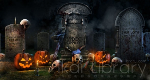 E3D模型：16个万圣节模型包Element 3D Halloween WIN MAC+使用教程