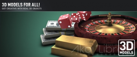 E3D模型：35个钱赌场模型包Money_Casino WIN MAC+使用教程