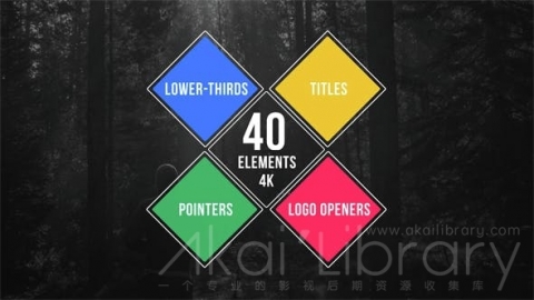 AE模板 栏目标题 40 Simple Titles   Lower Thirds   Pointers   Logo Openers