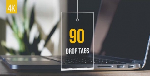 AE模板 销售标签 90 Drop Tags