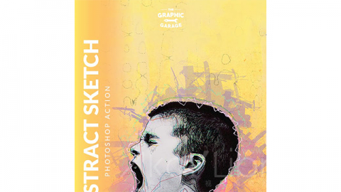 PS动作-抽象素描Abstract Sketch Photoshop Action