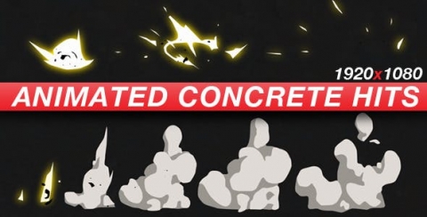 AE模板 动画命中 动画动作要领 Animated Concrete Hits   Anime Action Essentials