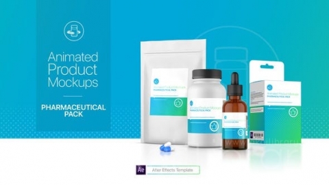 AE模板 动画产品模型 药品包装 Animated Product Mockups   Pharmaceutical Pack