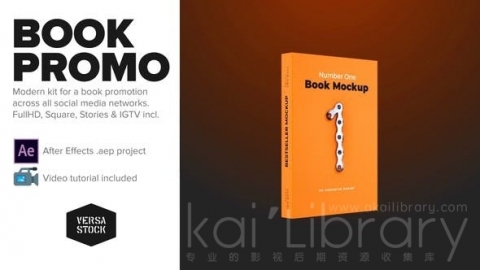 AE模板 预订社交媒体宣传包 Book Social Media Promo Kit