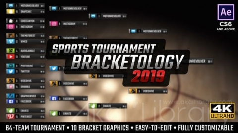 AE模板 运动锦标赛 Bracketology   Sports Tournament Bracket