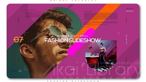 AE模板 亮丽多彩的时尚幻灯片 Bright Colorful Fashion Slideshow