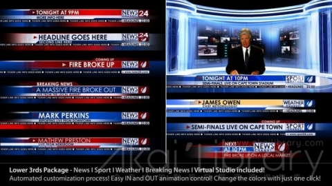 AE模板 栏目标题 Broadcast Design   News Lower Third Package1