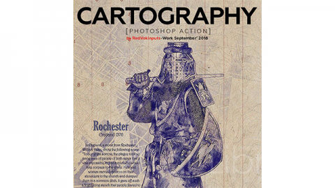 PS动作-绘图Cartography Photoshop Action