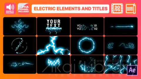 AE模板 卡通手绘电和标题 Cartoon Electricity And Titles | After Effects