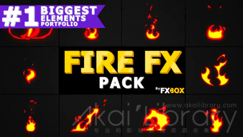 AE模板 卡通手绘火元素 Cartoon Fire Elements | After Effects